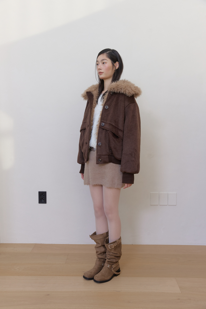 カラーファーリバーシブルジャンパー(ブラウン) | ASURA | HANA(ハナ) #34