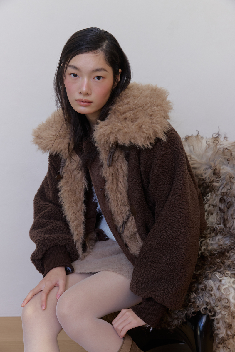 カラーファーリバーシブルジャンパー(ブラウン) | ASURA | HANA(ハナ) #23