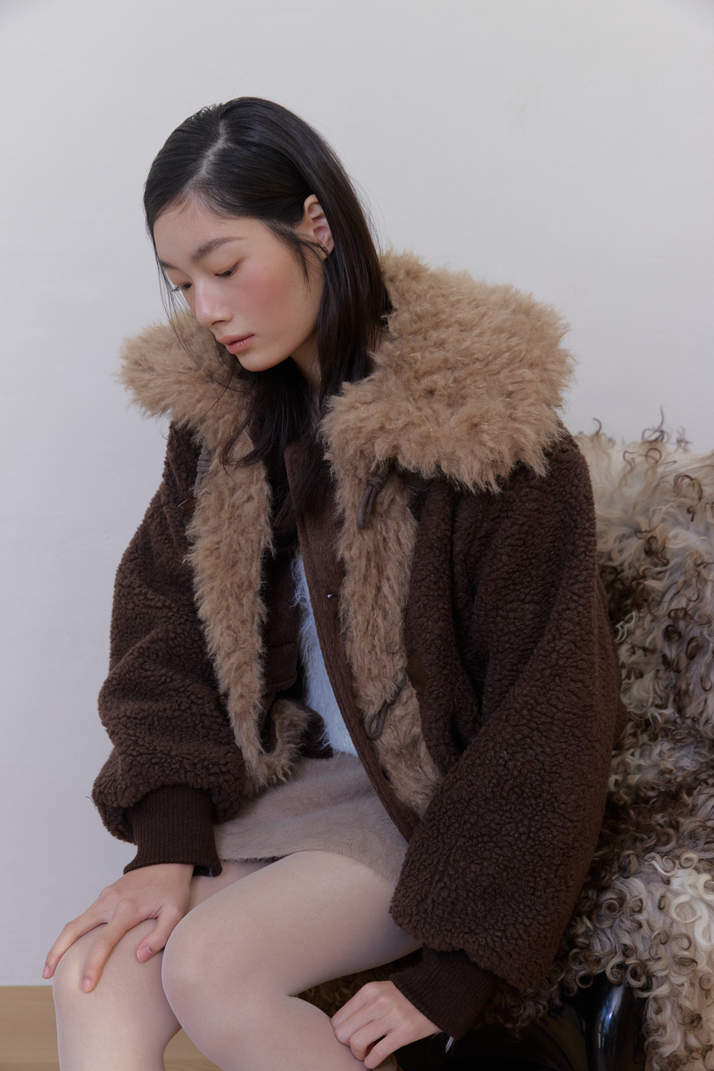 カラーファーリバーシブルジャンパー(ブラウン) | ASURA | HANA(ハナ) #24