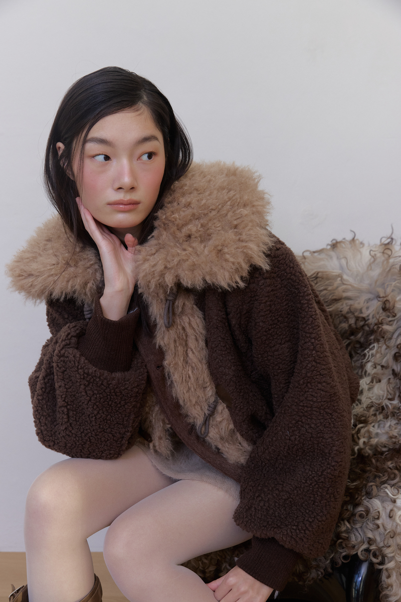 カラーファーリバーシブルジャンパー(ブラウン) | ASURA | HANA(ハナ) #28