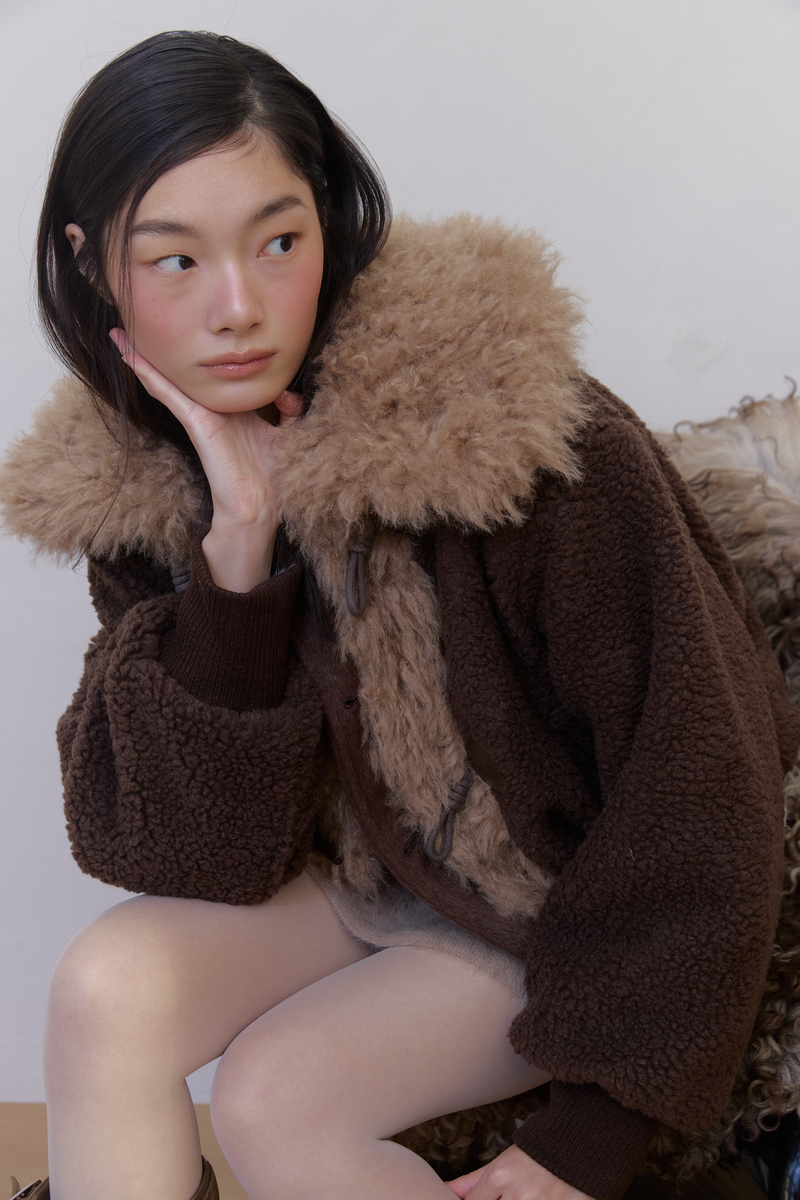 カラーファーリバーシブルジャンパー(ブラウン) | ASURA | HANA(ハナ) #29