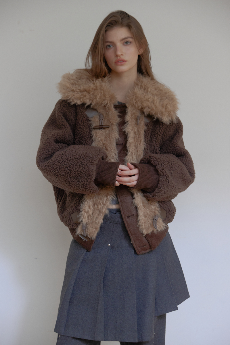 カラーファーリバーシブルジャンパー(ブラウン) | ASURA | HANA(ハナ) #14