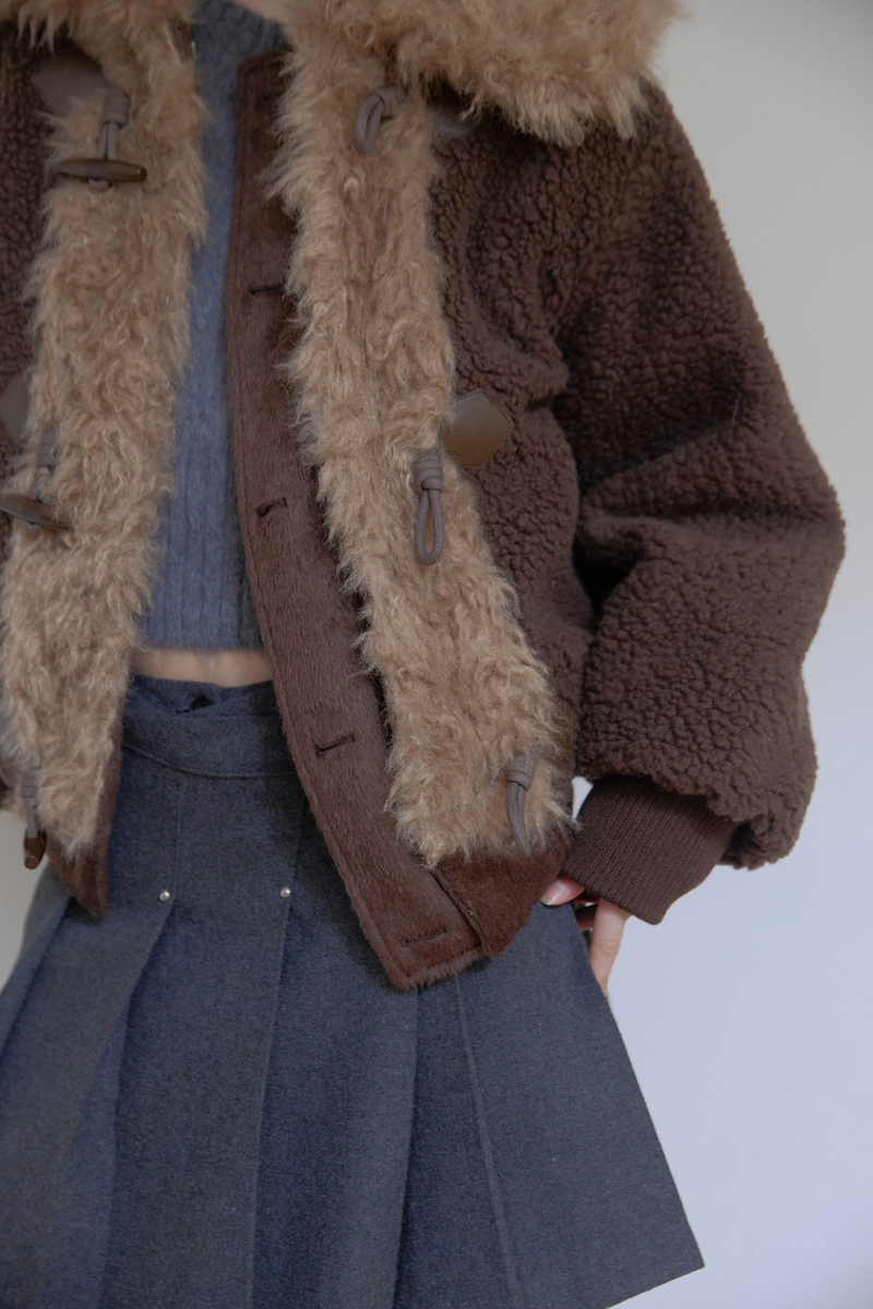 カラーファーリバーシブルジャンパー(ブラウン) | ASURA | HANA(ハナ) #17