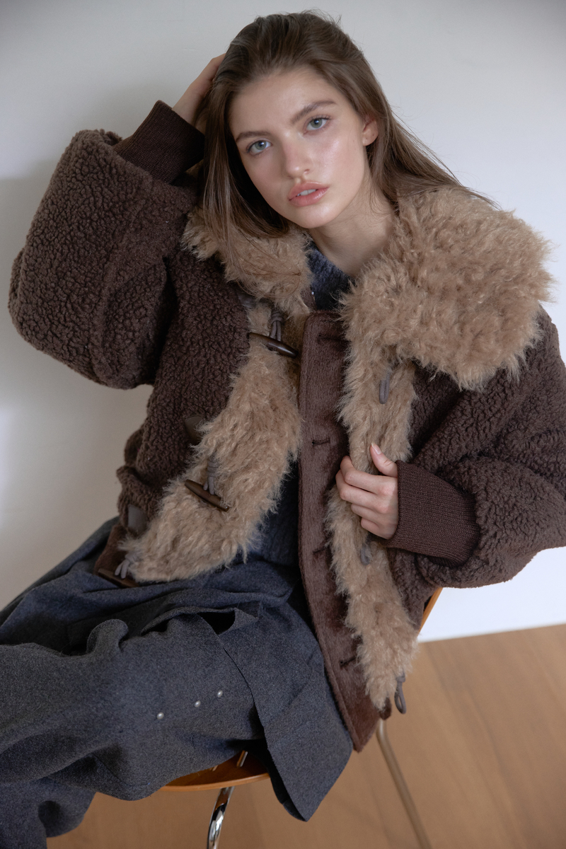 カラーファーリバーシブルジャンパー(ブラウン) | ASURA | HANA(ハナ) #18