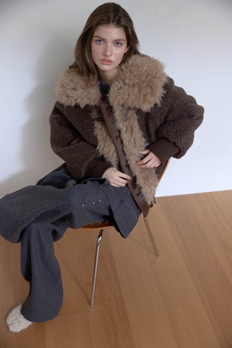 カラーファーリバーシブルジャンパー(ブラウン) | ASURA | HANA(ハナ) #19