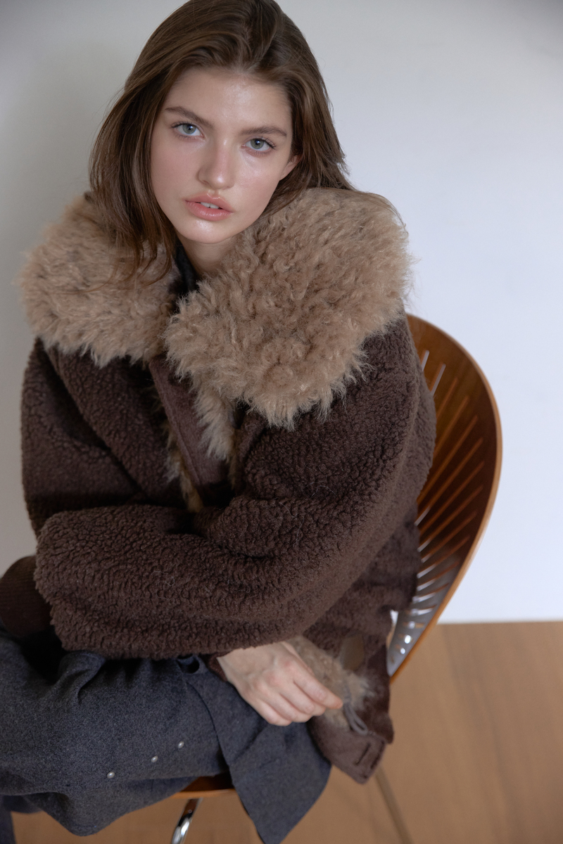 カラーファーリバーシブルジャンパー(ブラウン) | ASURA | HANA(ハナ) #20