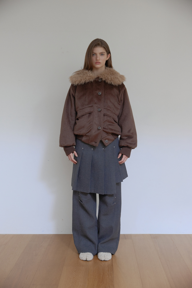 カラーファーリバーシブルジャンパー(ブラウン) | ASURA | HANA(ハナ) #2