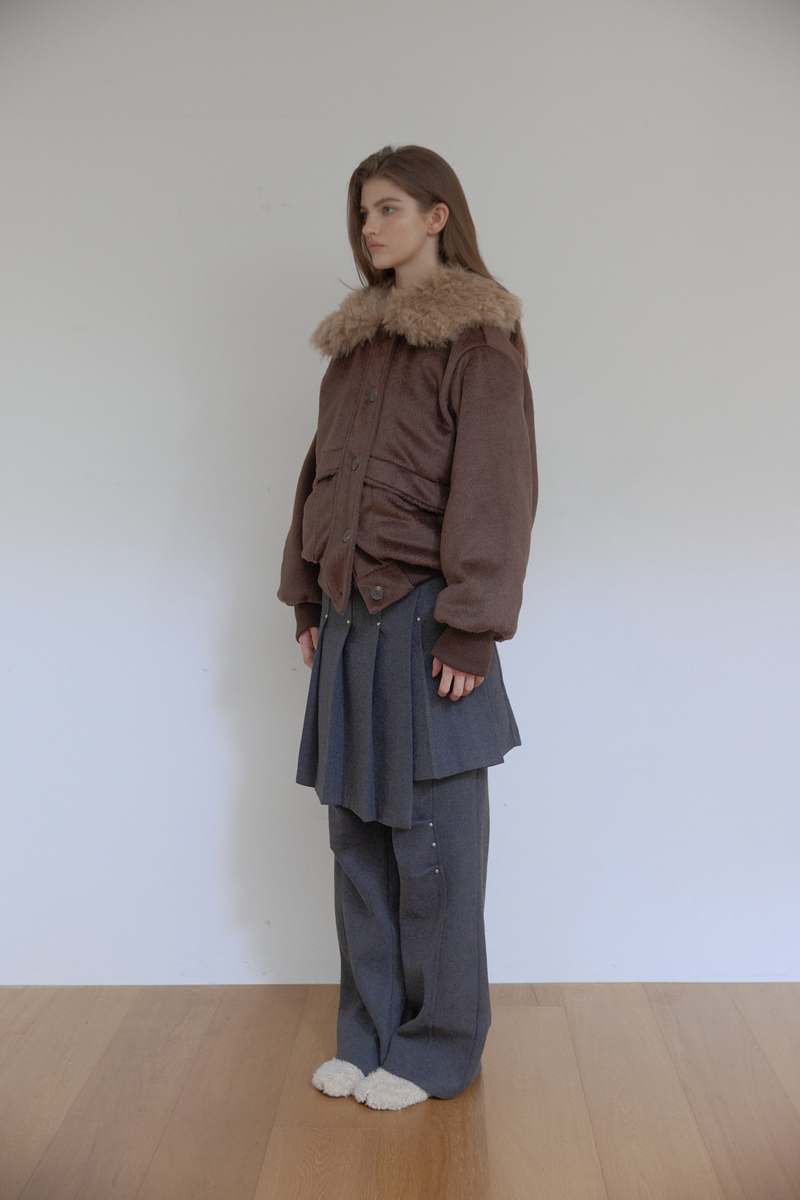 カラーファーリバーシブルジャンパー(ブラウン) | ASURA | HANA(ハナ) #4