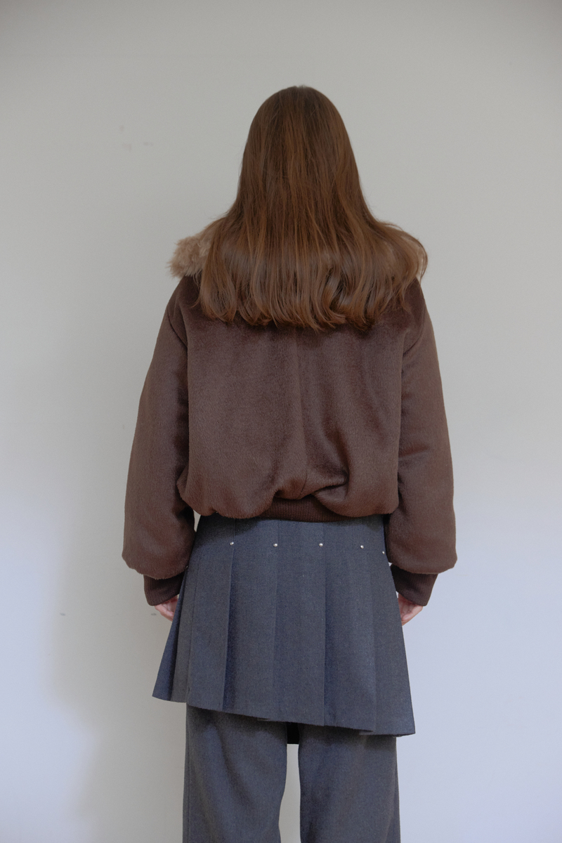 カラーファーリバーシブルジャンパー(ブラウン) | ASURA | HANA(ハナ) #6