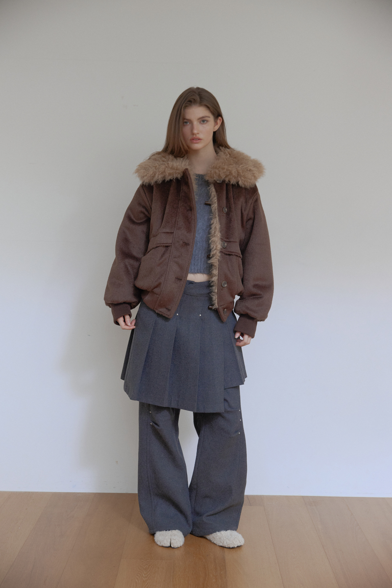 カラーファーリバーシブルジャンパー(ブラウン) | ASURA | HANA(ハナ) #7