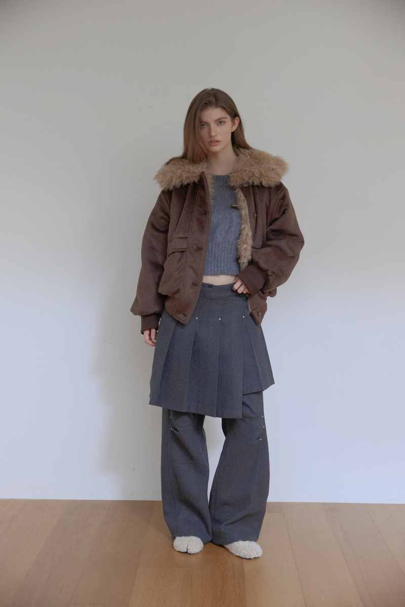 カラーファーリバーシブルジャンパー(ブラウン) | ASURA | HANA(ハナ) #8