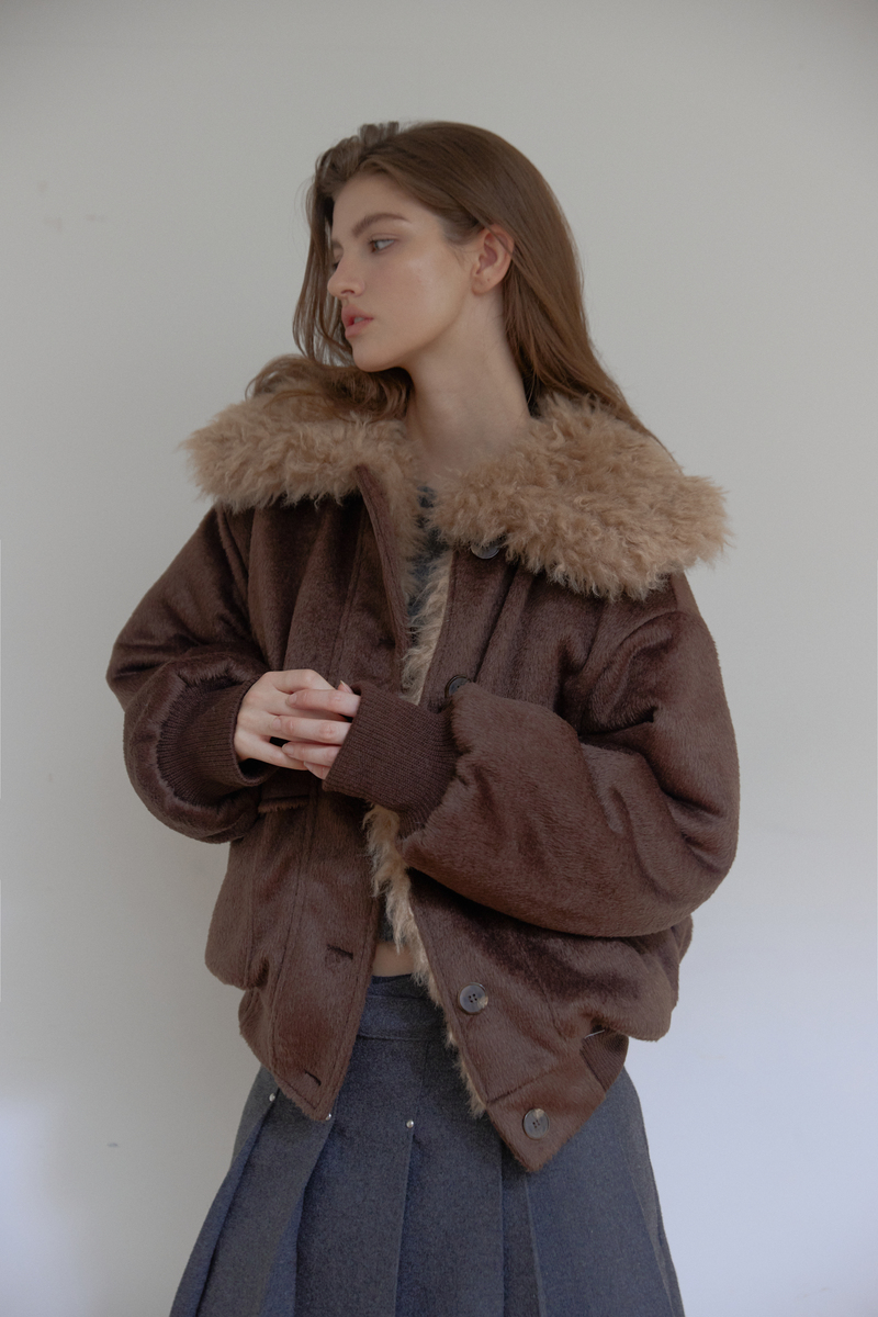 カラーファーリバーシブルジャンパー(ブラウン) | ASURA | HANA(ハナ) #10