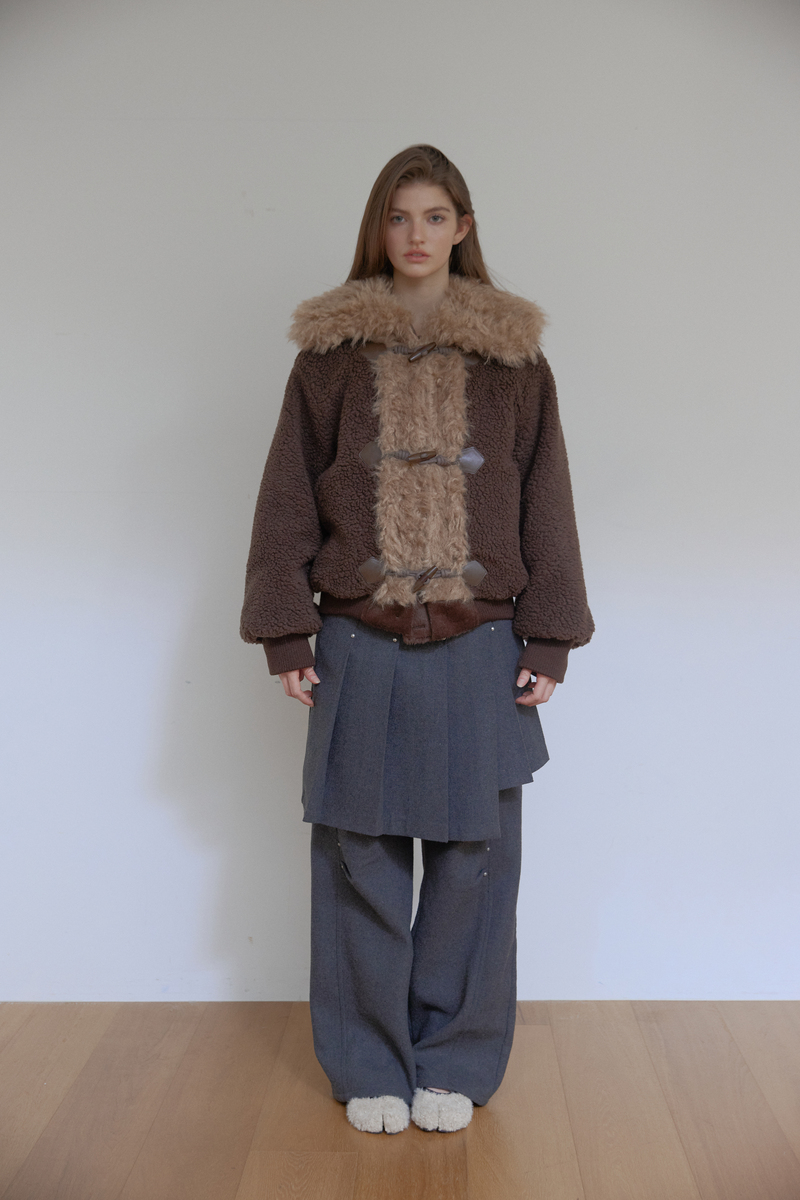 カラーファーリバーシブルジャンパー(ブラウン) | ASURA | HANA(ハナ) #11