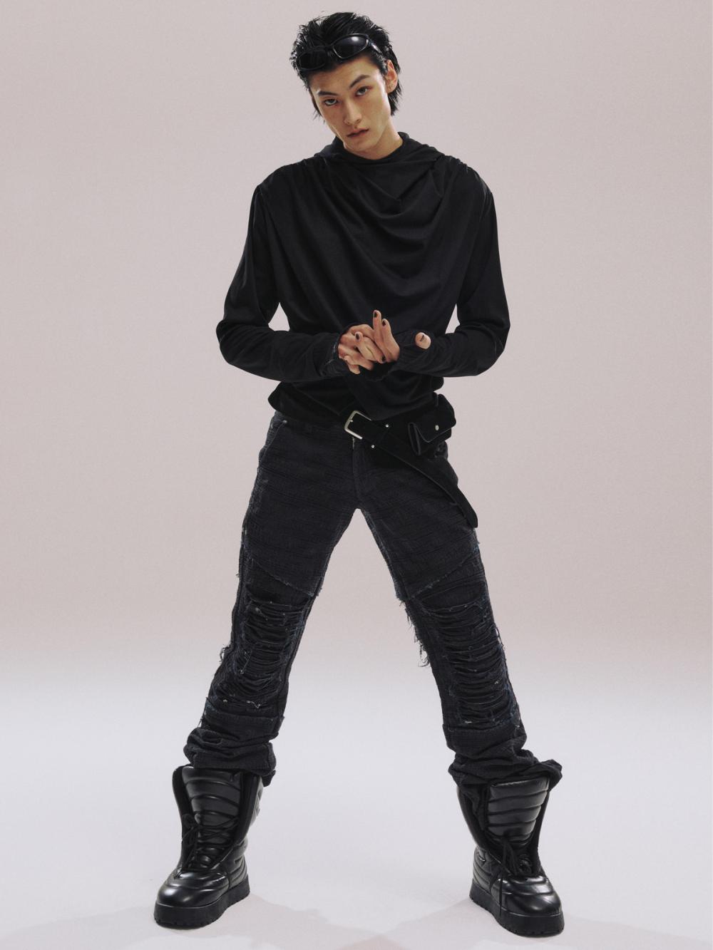 アバンギャルド ドレープ フード_[ブラック] | LECYTO | HANA(ハナ) #2