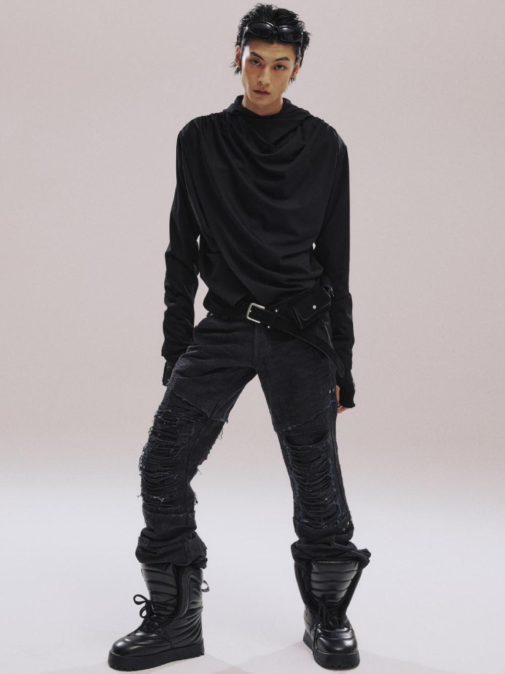 アバンギャルド ドレープ フード_[ブラック] | LECYTO | HANA(ハナ) #3