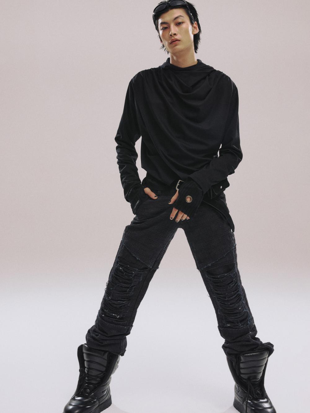 アバンギャルド ドレープ フード_[ブラック] | LECYTO | HANA(ハナ) #5