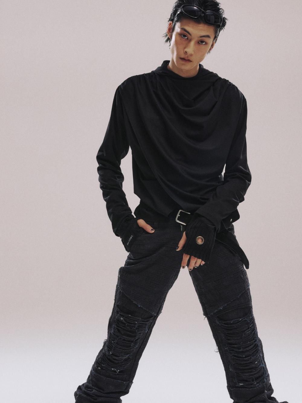 アバンギャルド ドレープ フード_[ブラック] | LECYTO | HANA(ハナ) #6