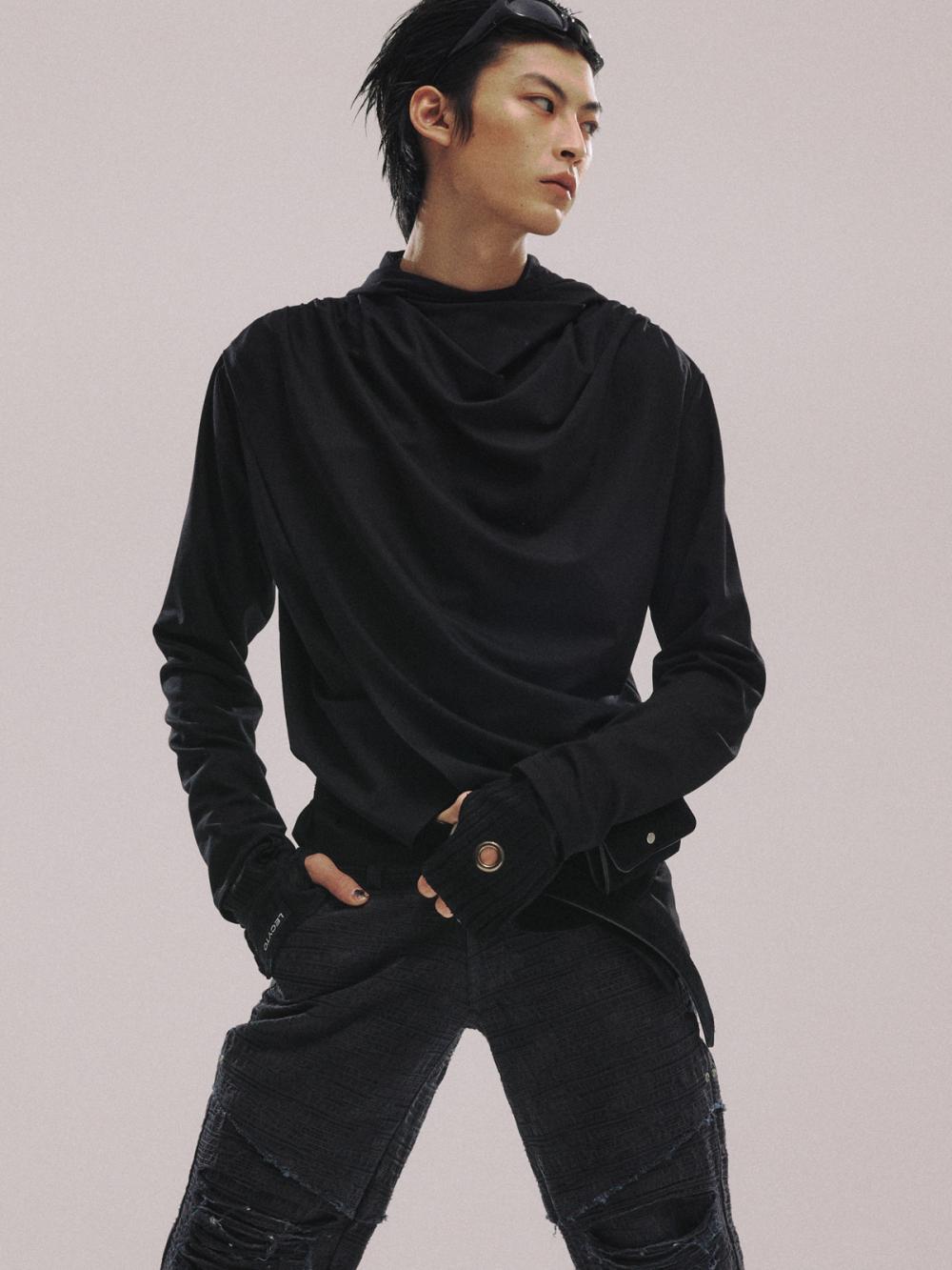 アバンギャルド ドレープ フード_[ブラック] | LECYTO | HANA(ハナ) #10