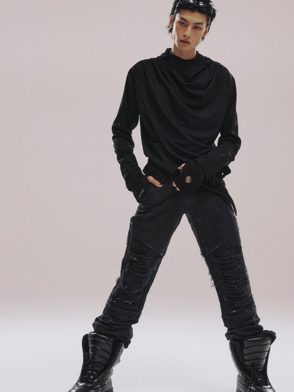 アバンギャルド ドレープ フード_[ブラック] | LECYTO | HANA(ハナ) #11