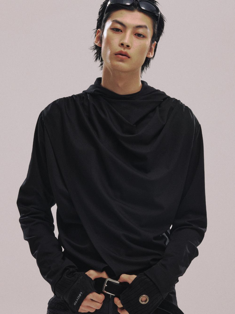 アバンギャルド ドレープ フード_[ブラック] | LECYTO | HANA(ハナ) #12