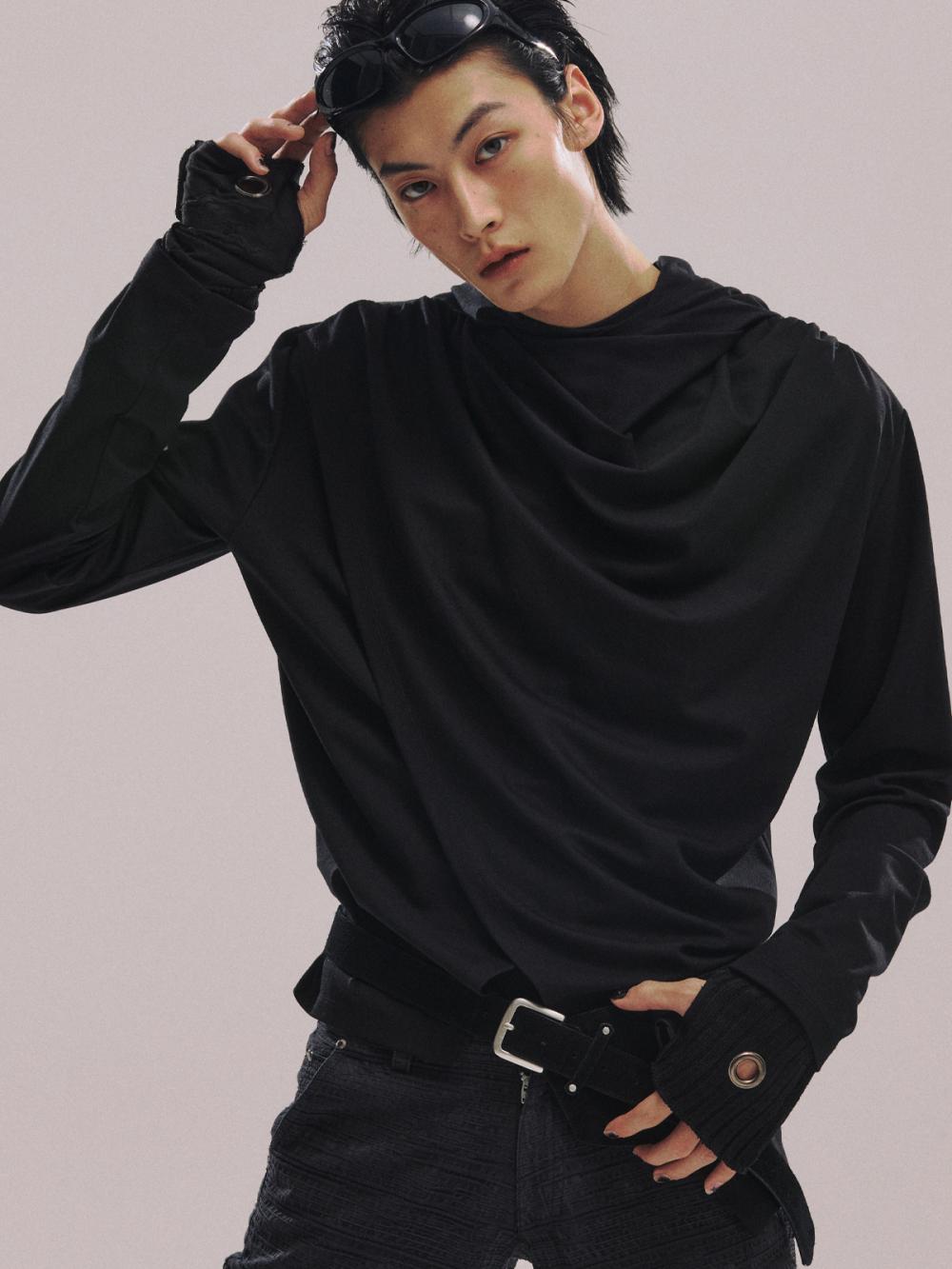 アバンギャルド ドレープ フード_[ブラック] | LECYTO | HANA(ハナ) #15