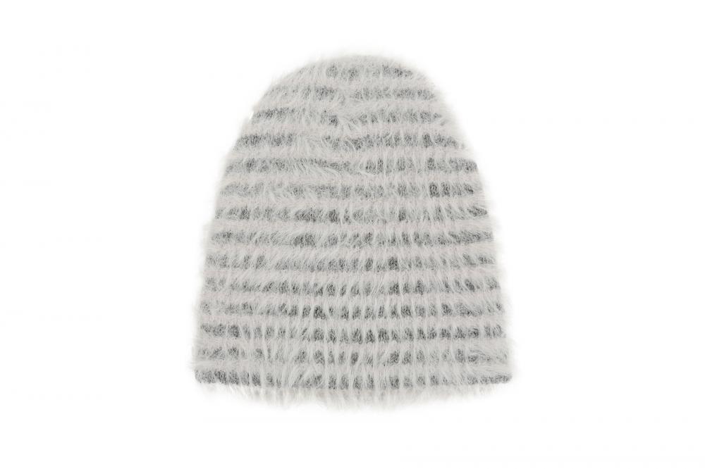 フラッフィー ストライプ ビーニー (ライトグレー) | ASURA | HANA(ハナ) #19
