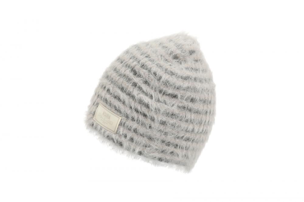フラッフィー ストライプ ビーニー (ライトグレー) | ASURA | HANA(ハナ) #15