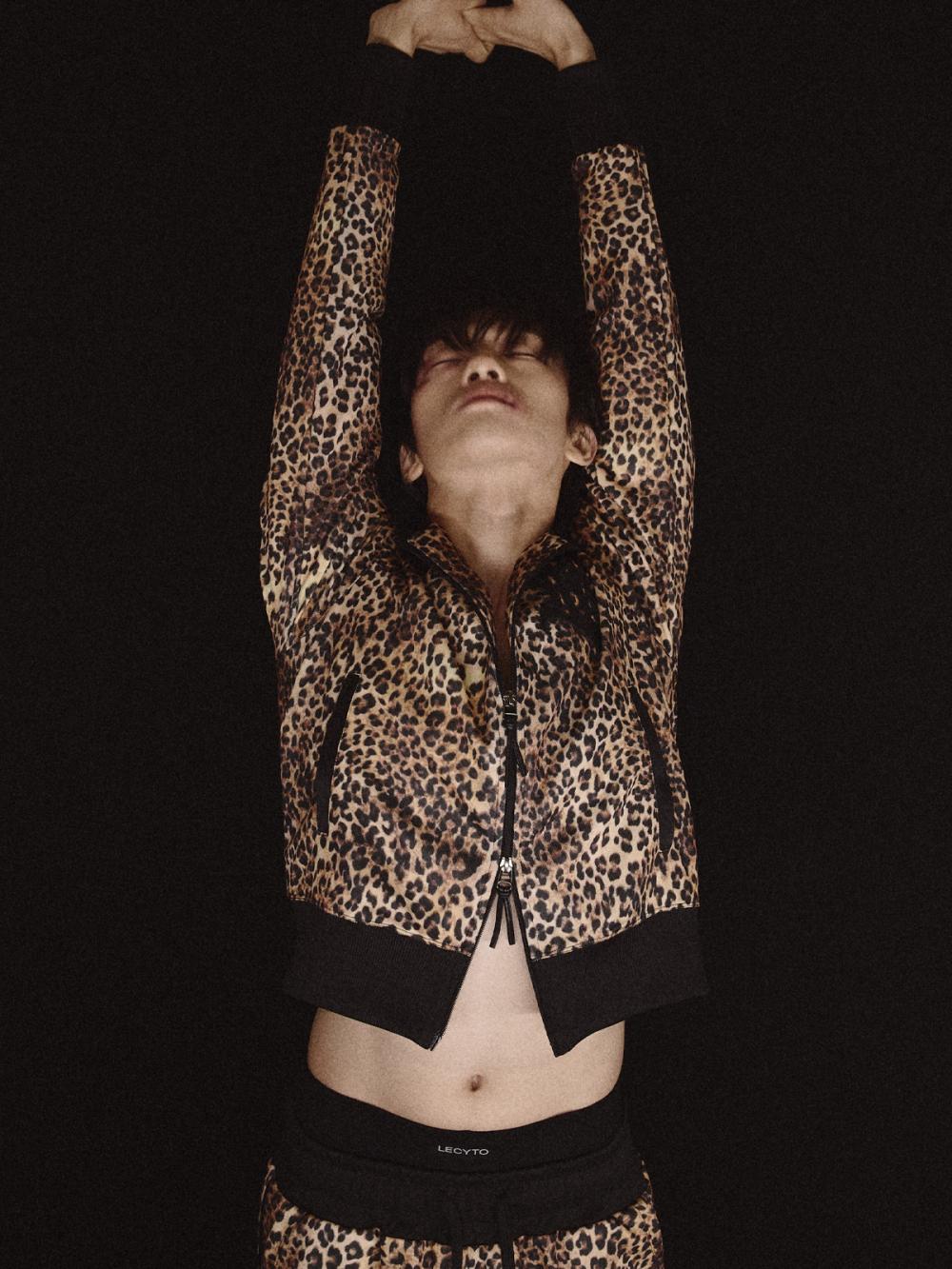 レオパード トラック ジップアップ ジャケット_[ブラウン] | LECYTO | HANA(ハナ) #4