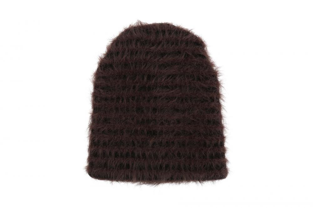 フラッフィー ストライプ ビーニー (チャコール) | ASURA | HANA(ハナ) #16