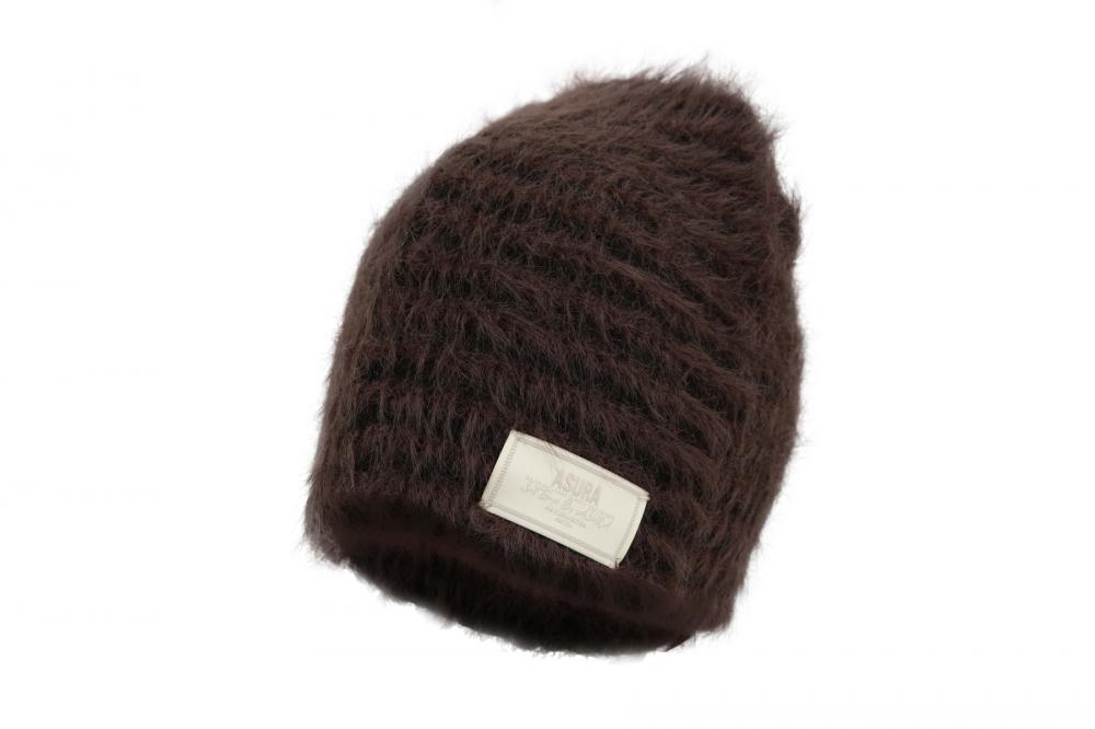 フラッフィー ストライプ ビーニー (チャコール) | ASURA | HANA(ハナ)