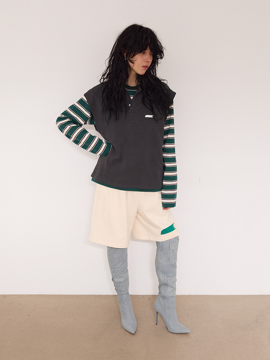 New Symbol ロゴ ストライプ ロングTシャツ_グリーン | XOXOGOODBOY | HANA(ハナ) #7