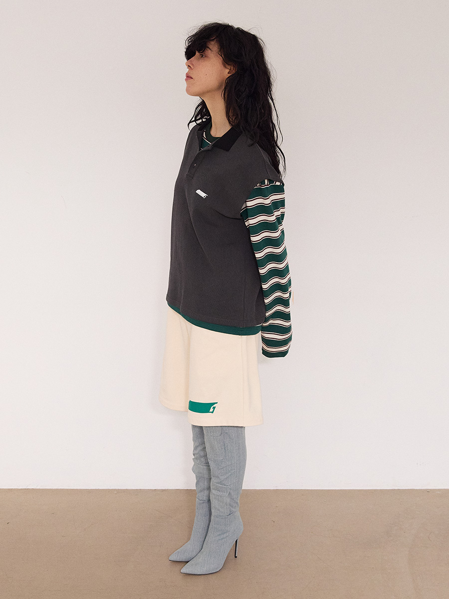 New Symbol ロゴ ストライプ ロングTシャツ_グリーン | XOXOGOODBOY | HANA(ハナ) #8