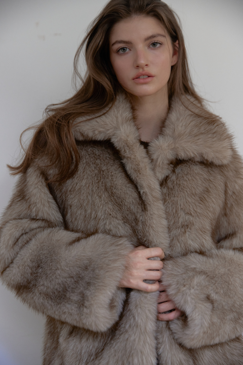 フォックス ミディ ファー ジャケット (ベージュ) | ASURA | HANA(ハナ) #11