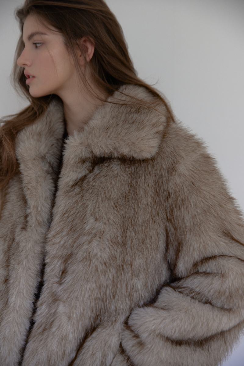 フォックス ミディ ファー ジャケット (ベージュ) | ASURA | HANA(ハナ) #12