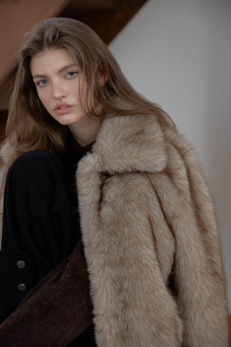 フォックス ミディ ファー ジャケット (ベージュ) | ASURA | HANA(ハナ) #14