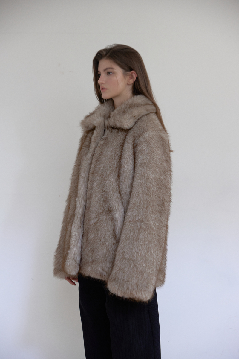 フォックス ミディ ファー ジャケット (ベージュ) | ASURA | HANA(ハナ) #3