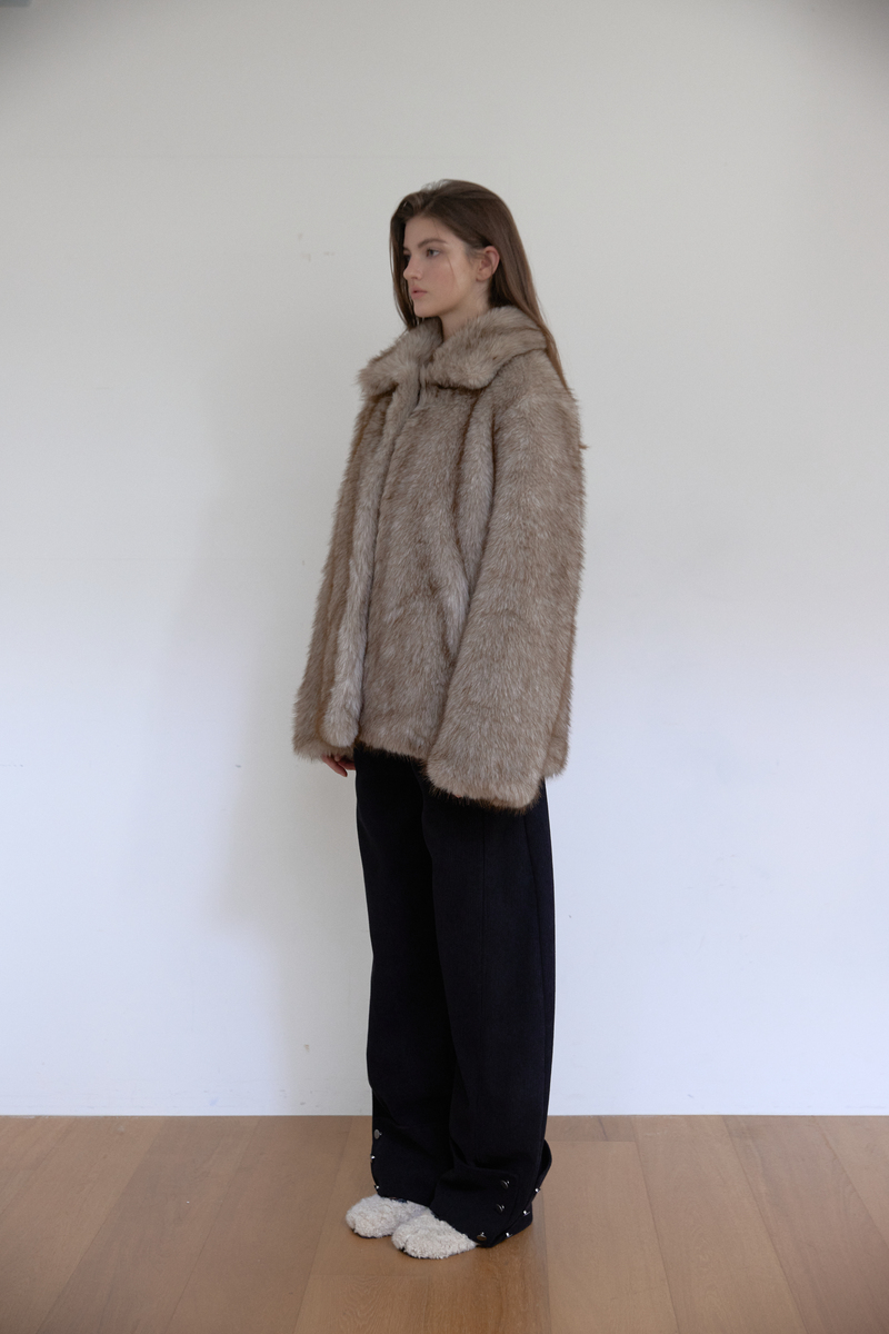 フォックス ミディ ファー ジャケット (ベージュ) | ASURA | HANA(ハナ) #4