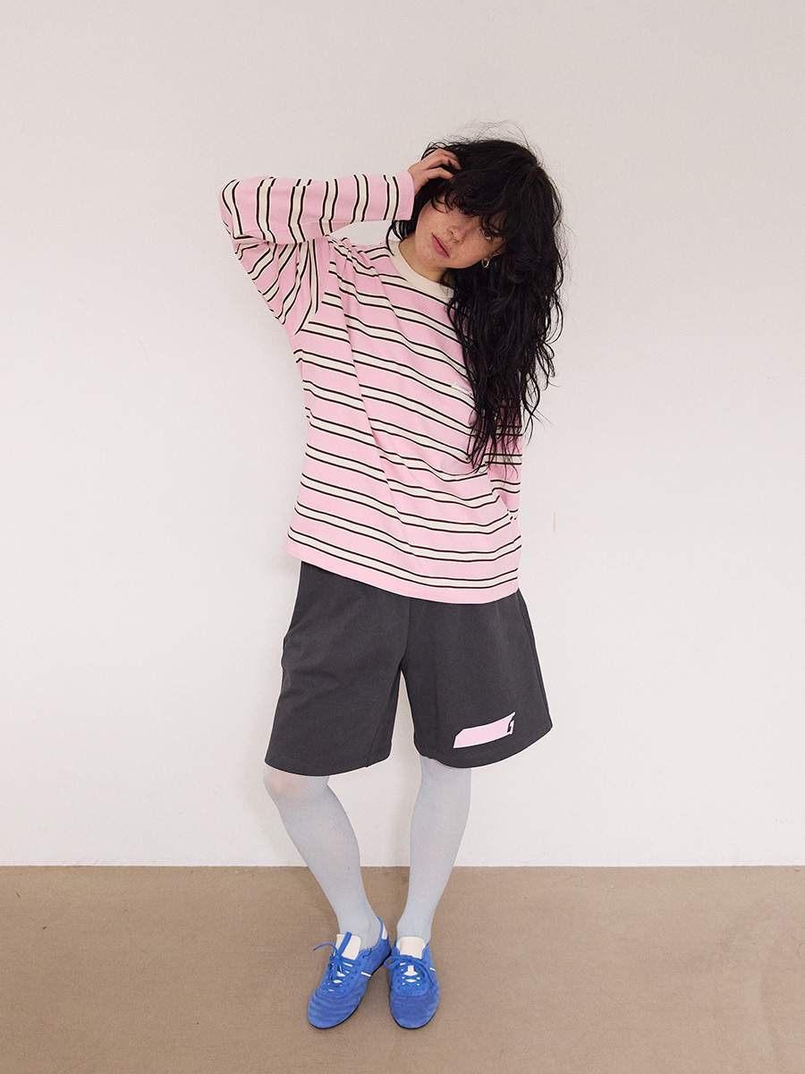 NEWシンボルロゴ ストライプ ロングTシャツ_ベビーピンク | XOXOGOODBOY | HANA(ハナ) #8