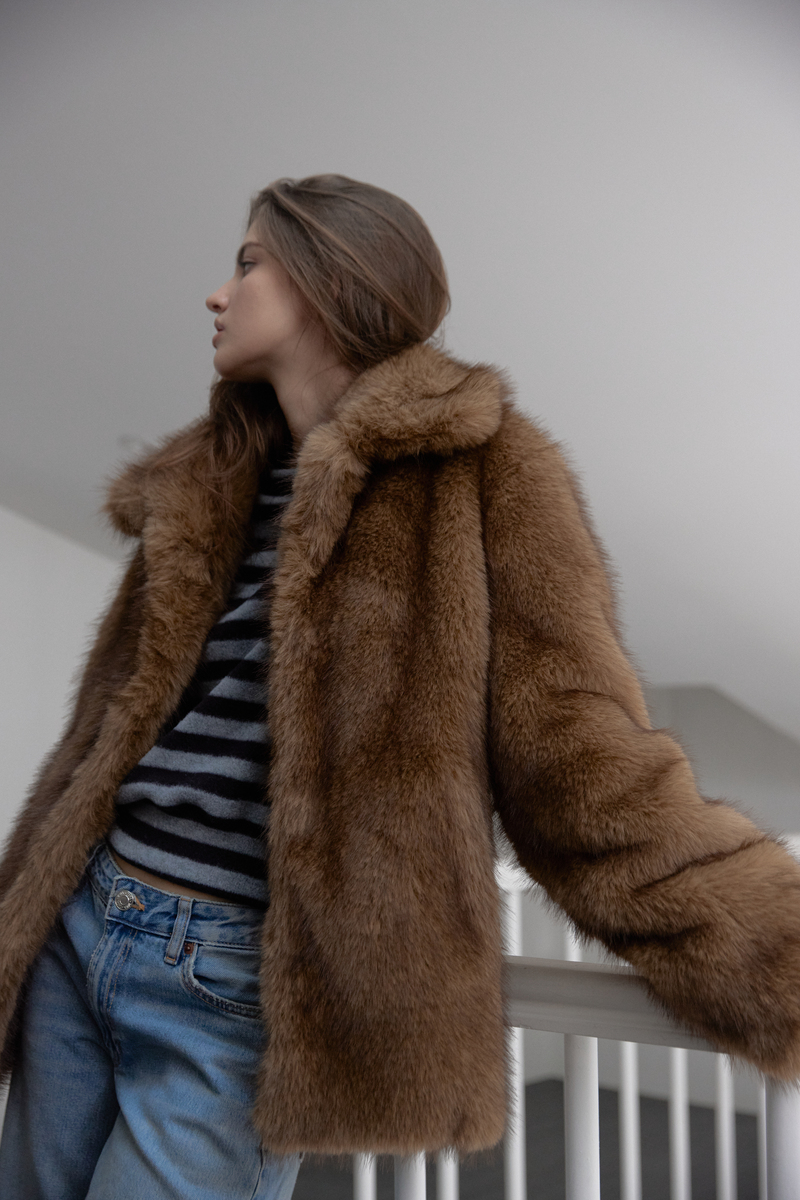 フォックス ミディ ファー ジャケット (ブラウン) | ASURA | HANA(ハナ) #13