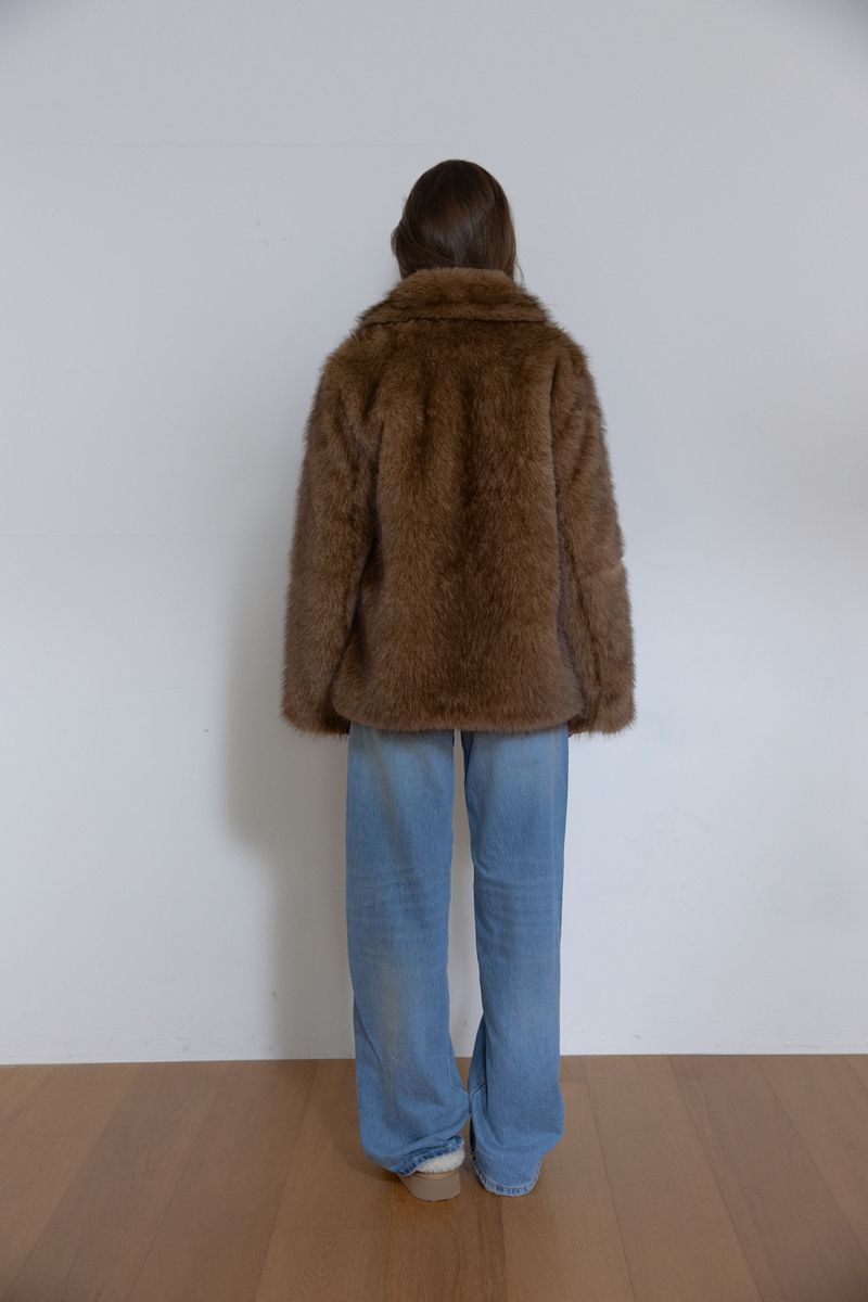 フォックス ミディ ファー ジャケット (ブラウン) | ASURA | HANA(ハナ) #5