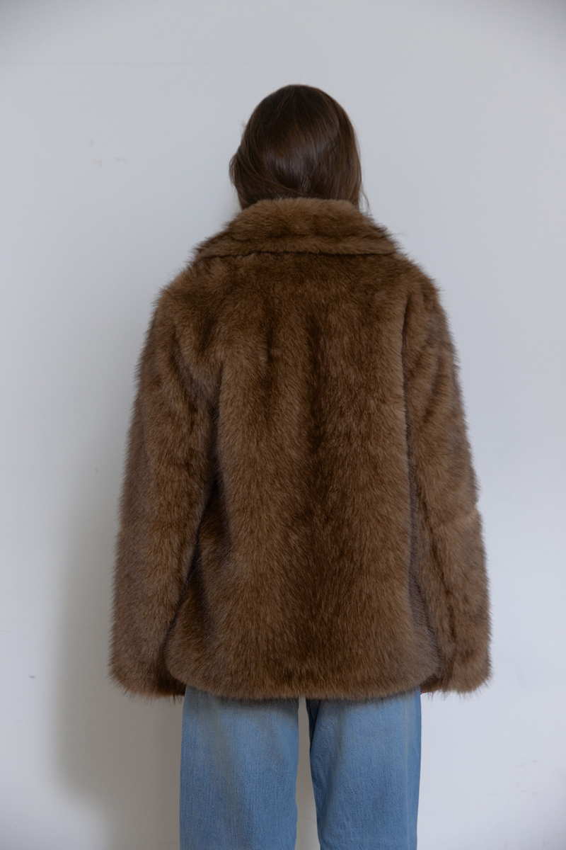 フォックス ミディ ファー ジャケット (ブラウン) | ASURA | HANA(ハナ) #6