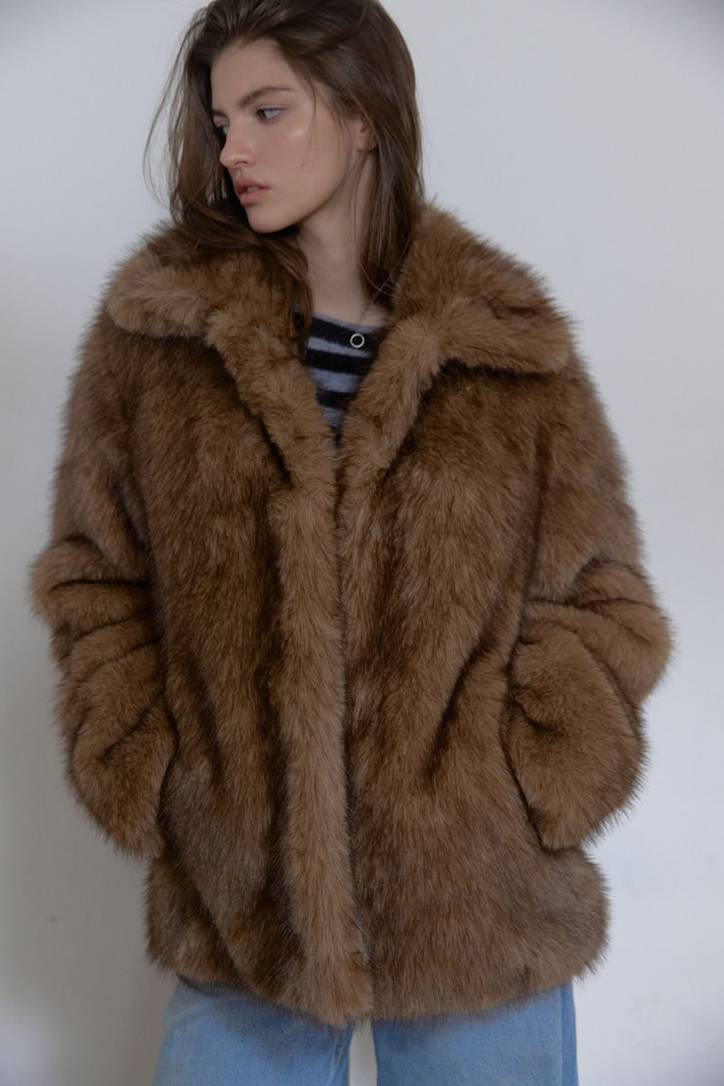 フォックス ミディ ファー ジャケット (ブラウン) | ASURA | HANA(ハナ) #10