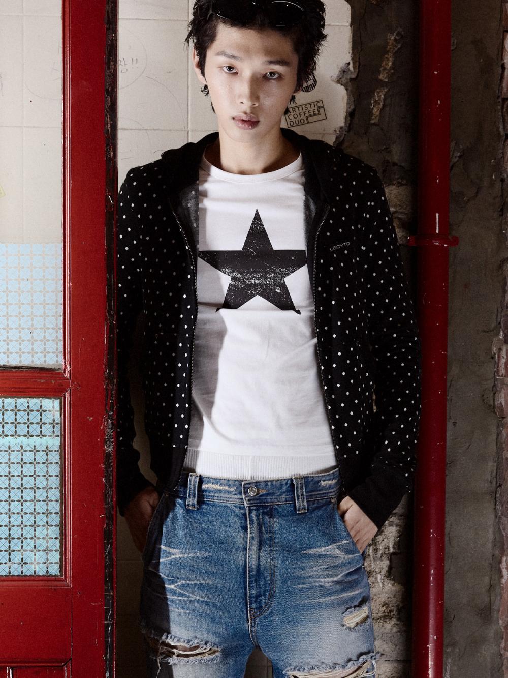 ポルカドット フーディー ジップアップ_[ブラック] | LECYTO | HANA(ハナ) #6