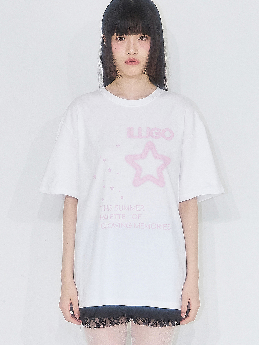 スタースプレー オーバーフィットTシャツ（ホワイト） | ILLIGO | HANA(ハナ) #3
