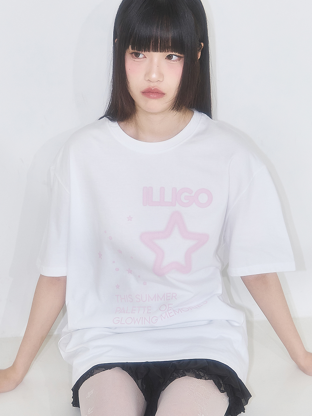 スタースプレー オーバーフィットTシャツ（ホワイト） | ILLIGO | HANA(ハナ) #4
