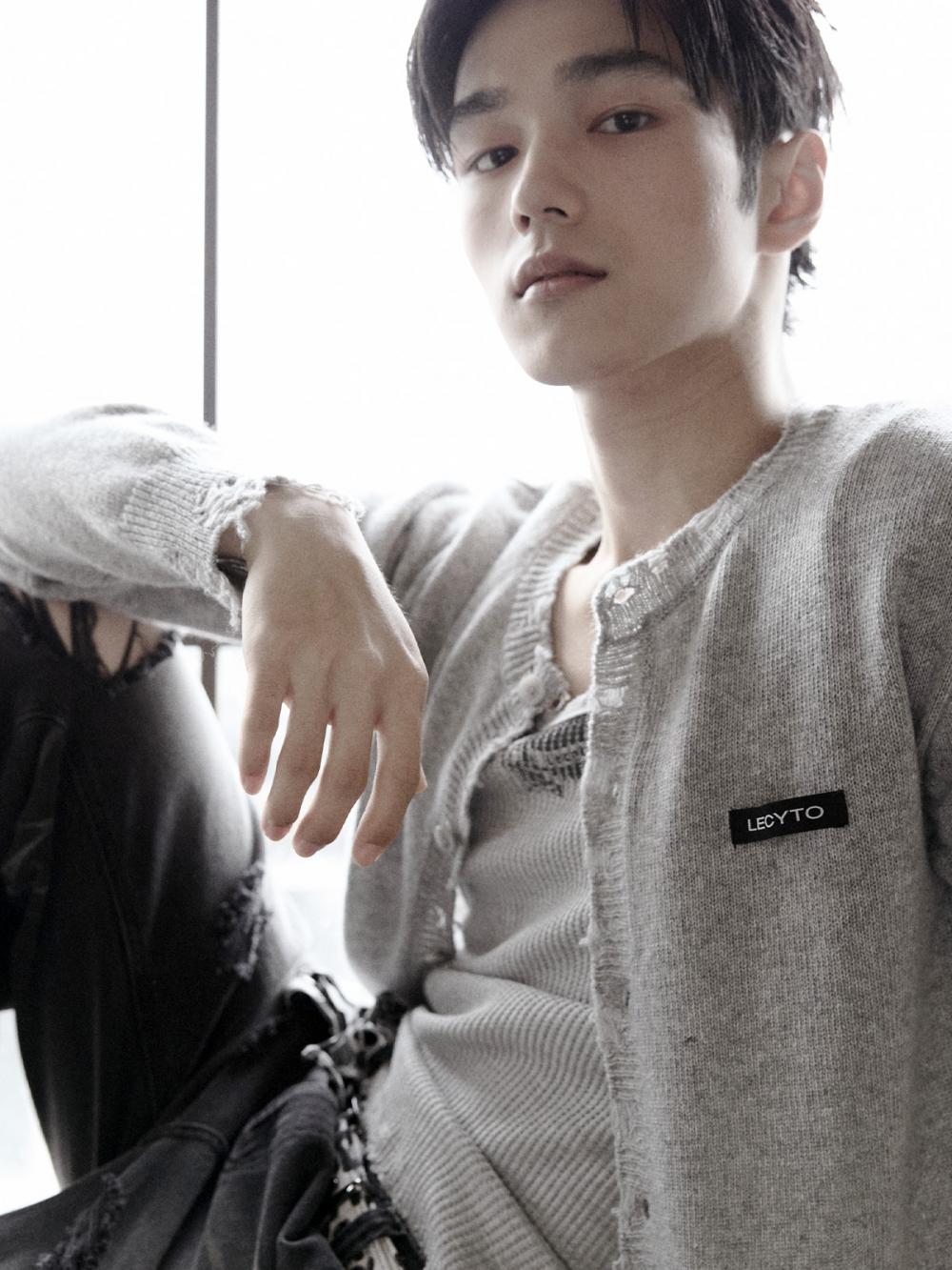 デストロイド ラウンドウールニットカーディガン_[M.グレー] | LECYTO | HANA(ハナ) #5