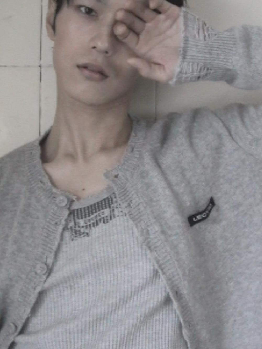 デストロイド ラウンドウールニットカーディガン_[M.グレー] | LECYTO | HANA(ハナ) #13