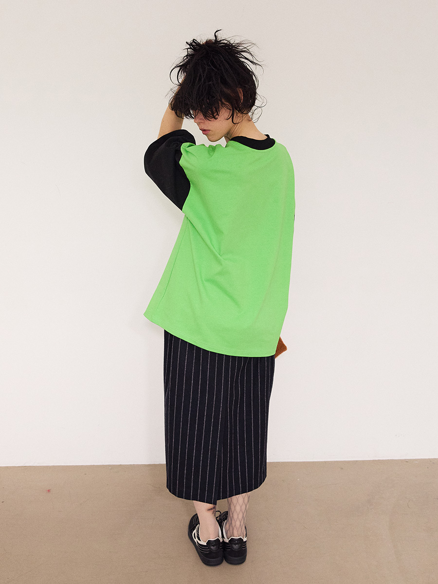 オーバーサイズコントラストTシャツ_グリーン-ブラック | XOXOGOODBOY | HANA(ハナ) #5