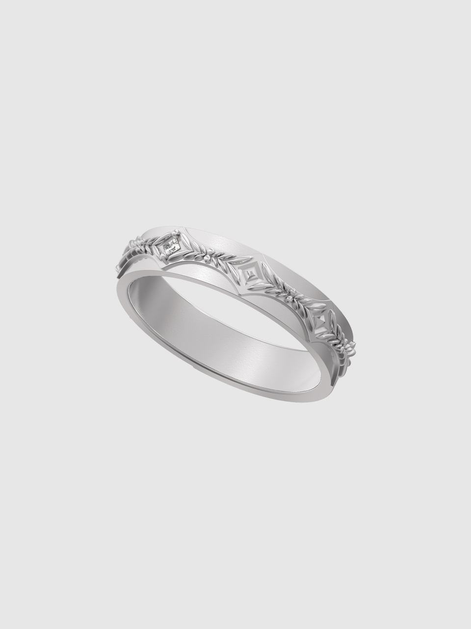 ローレル ダイヤ カップルリング（メンズ） | museeart | HANA(ハナ) #2