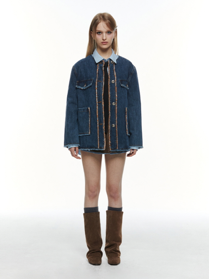 デニムツイードジャケット（ブルー） | THREE TO EIGHTY | HANA(ハナ) #7